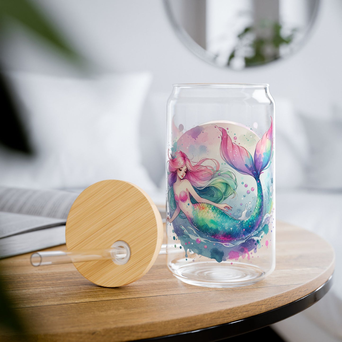 Eco-Friendly Summer Drinkware, Mermaid Sipper Glass, 16oz | Mermaid Fantasy Design, Party Accessory, Gift for Mermaid Lovers