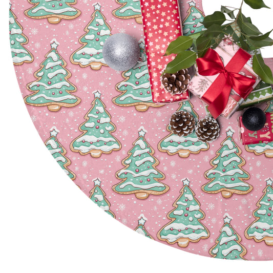 Christmas Tree Skirt - Pink Iced Cookie Tree Pattern