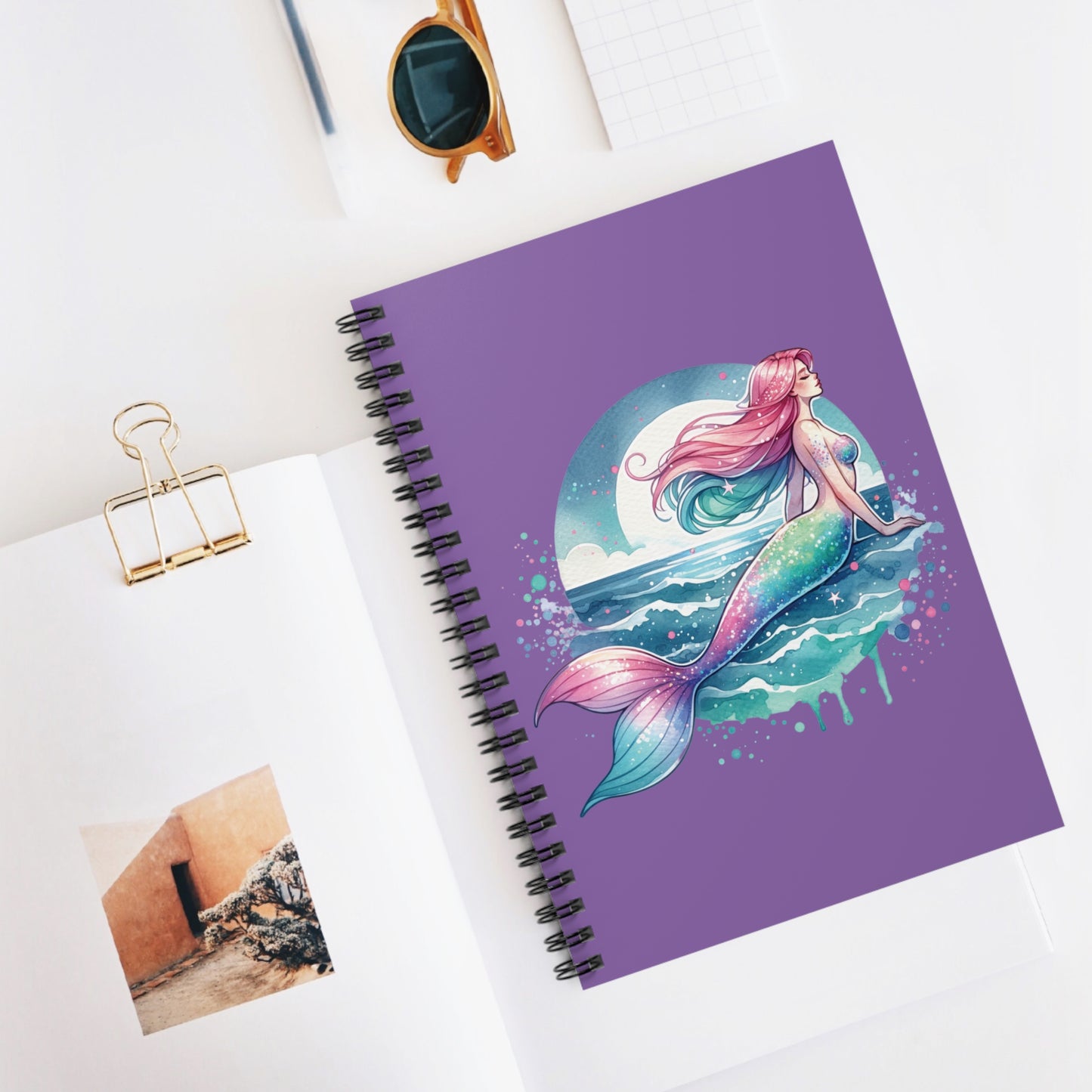 Mermaid Spiral Notebook - Ruled Line Journal