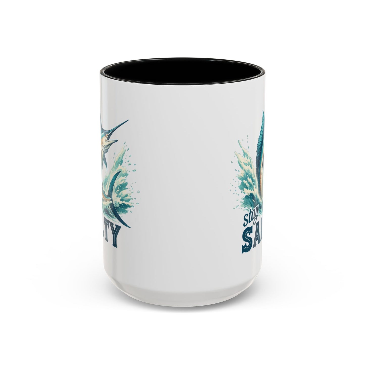 Stay Salty Swordfish Ceramic Coffee Mug 15oz, Fishing, Fisherman Mug Cup