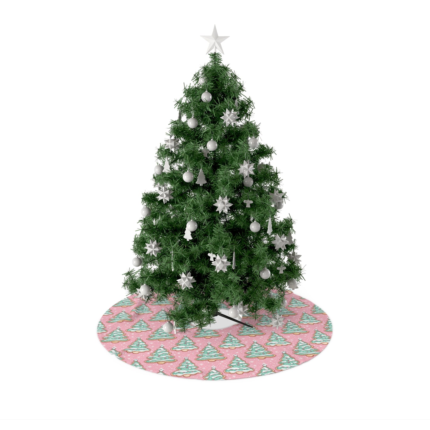 Christmas Tree Skirt - Pink Iced Cookie Tree Pattern