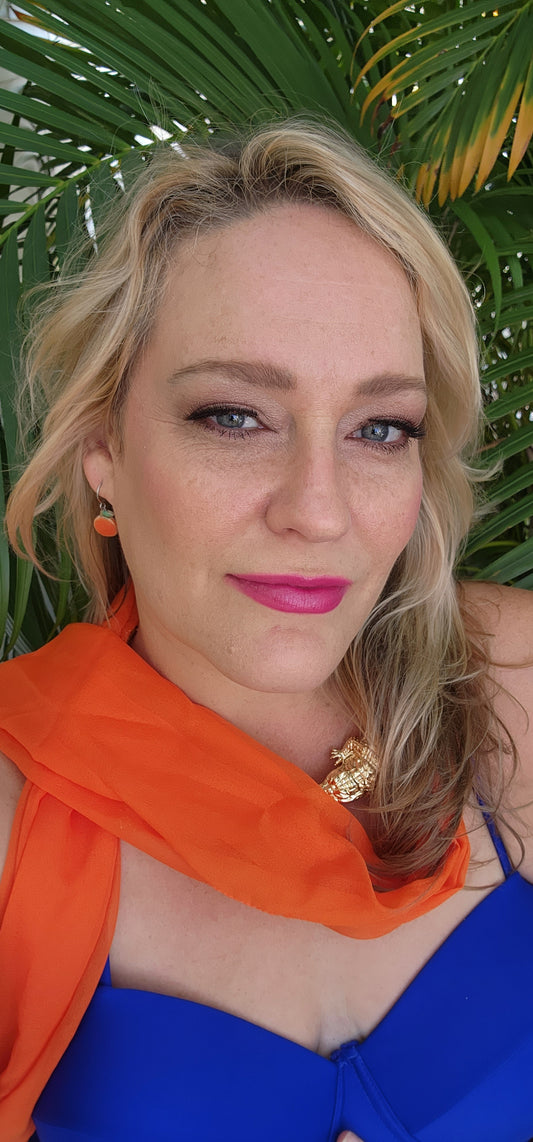 Fruit Shaped Orange Ceramic Earrings