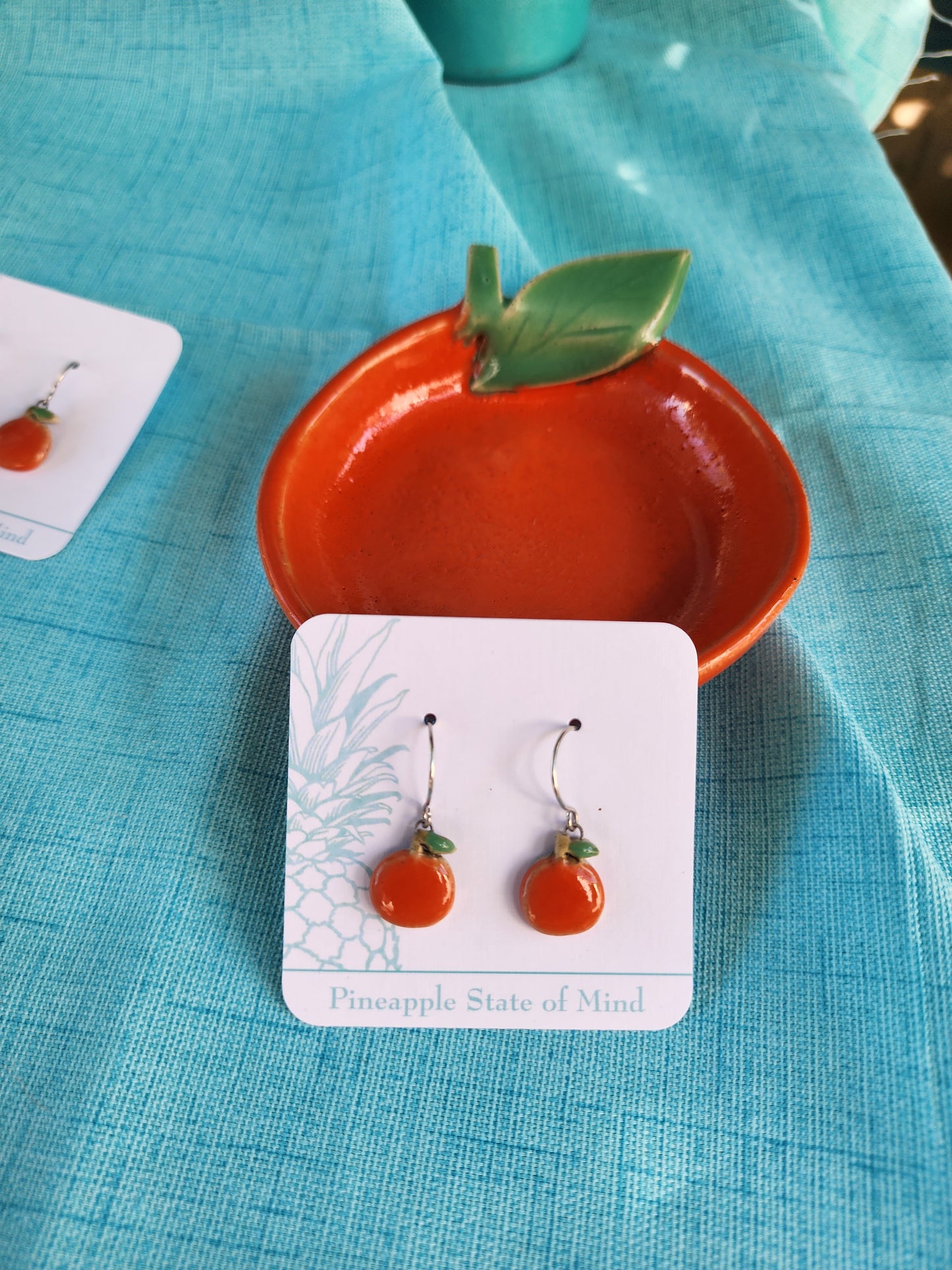 Fruit Shaped Orange Ceramic Earrings