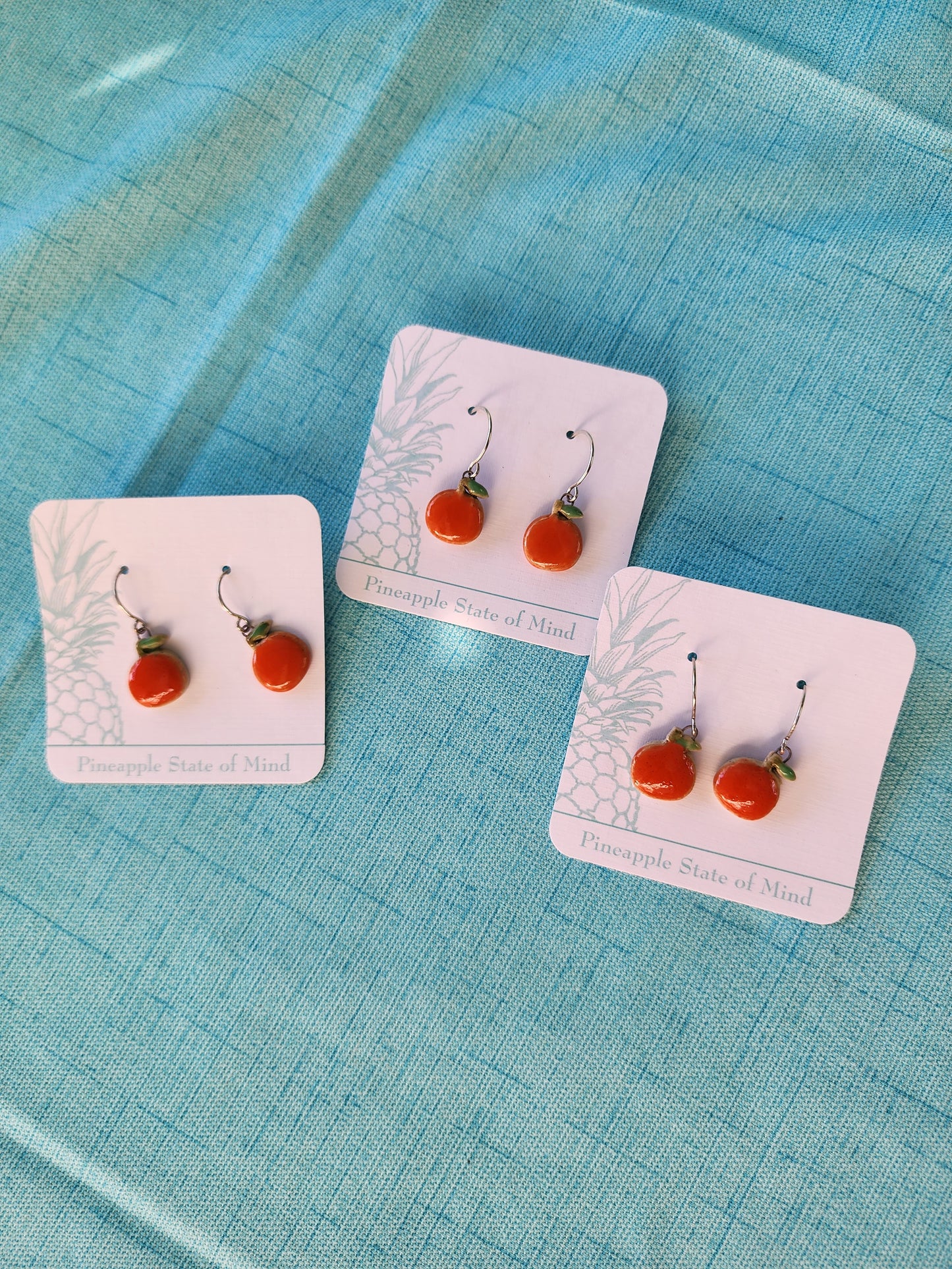 Fruit Shaped Orange Ceramic Earrings
