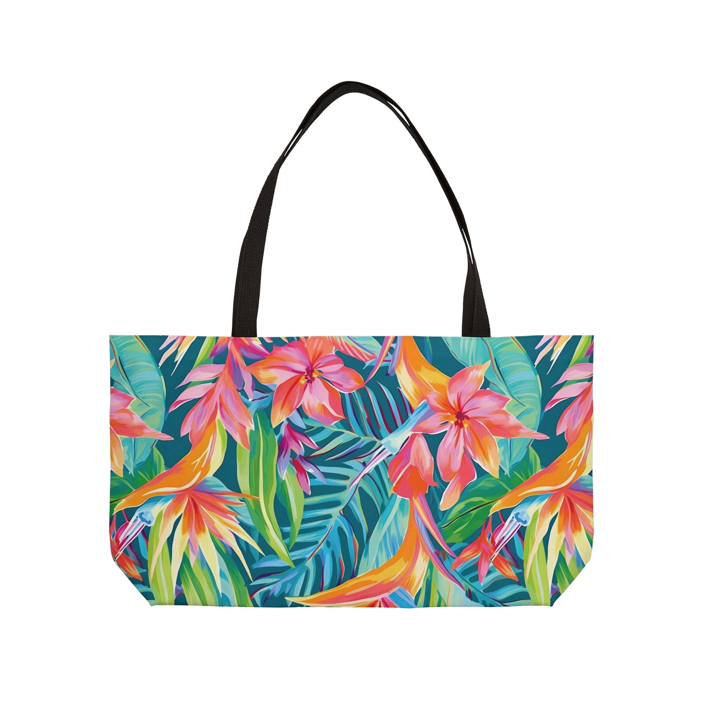 Beach Bag, Tropical Floral Weekender Tote Bag - Travel Bag, Grocery Tote, Summer Handbag, Gift for Her