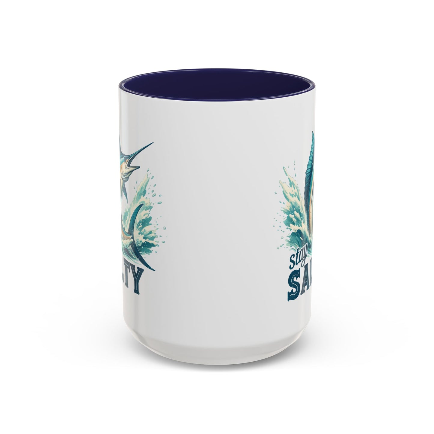 Stay Salty Swordfish Ceramic Coffee Mug 15oz, Fishing, Fisherman Mug Cup