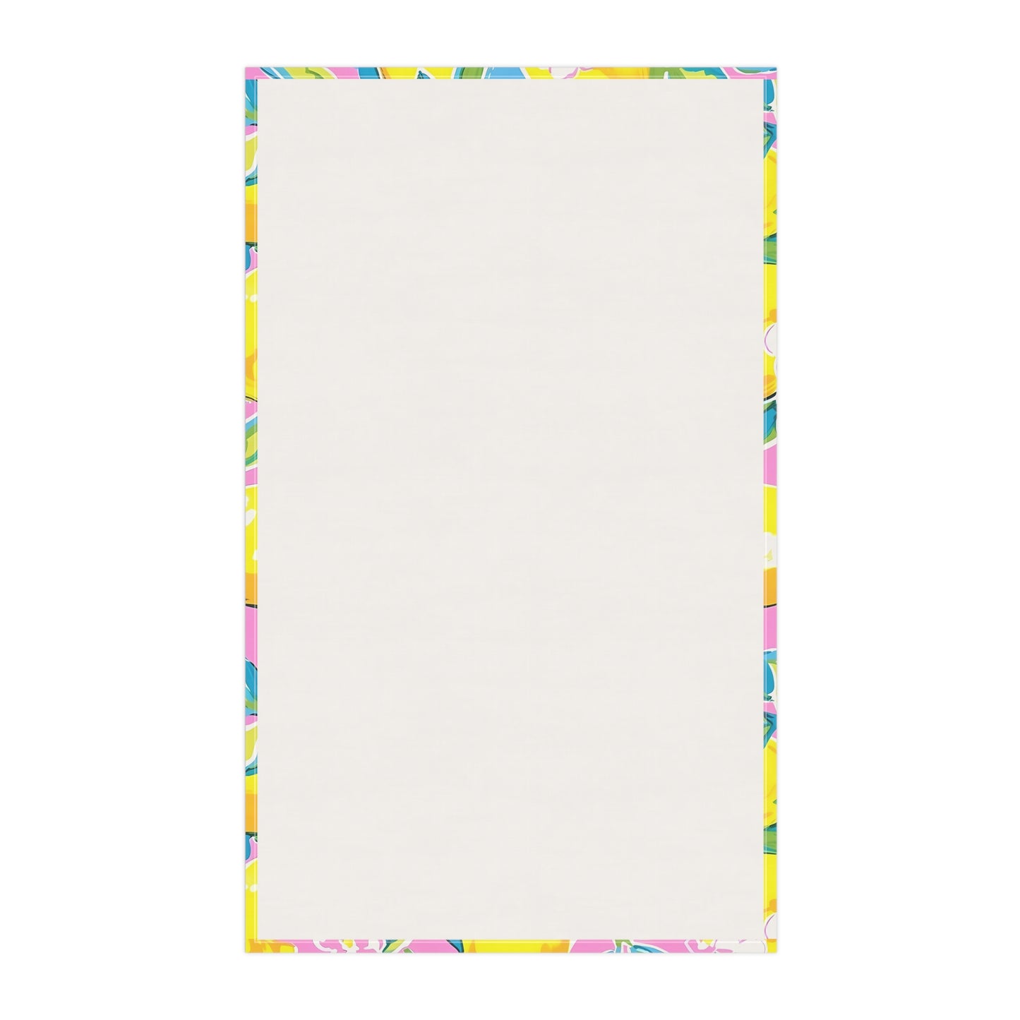 Lemon Blossom Tea Towel — Bright Pink Citrus Kitchen Towel