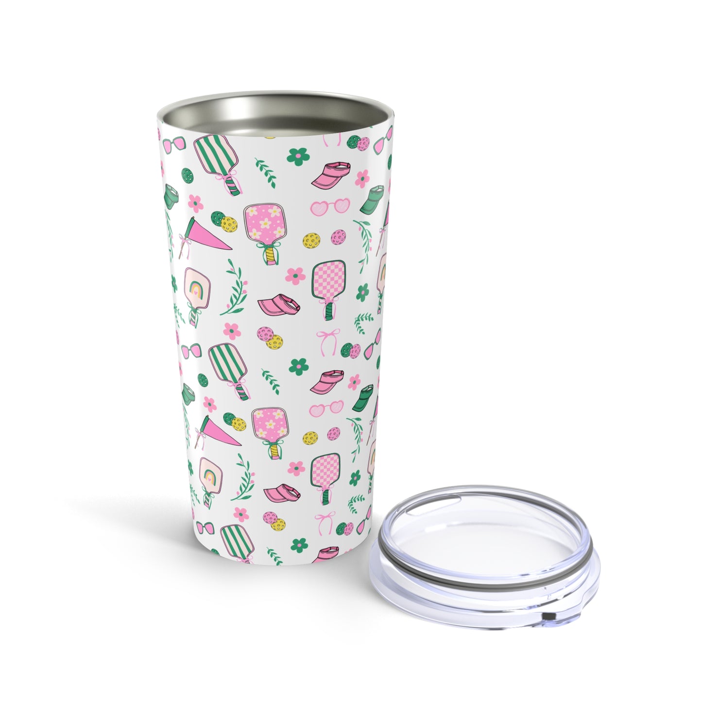 20oz Pickleball Pattern Tumbler — Cute & Summer Sports Travel Cup