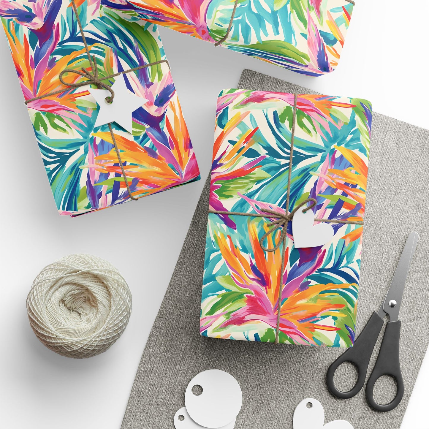 Tropical Floral Birds of Paradise flower Wrapping Paper, Vibrant Gift Wrap, Eco-Friendly Wrapping, Birthday, Holiday, Party Decor
