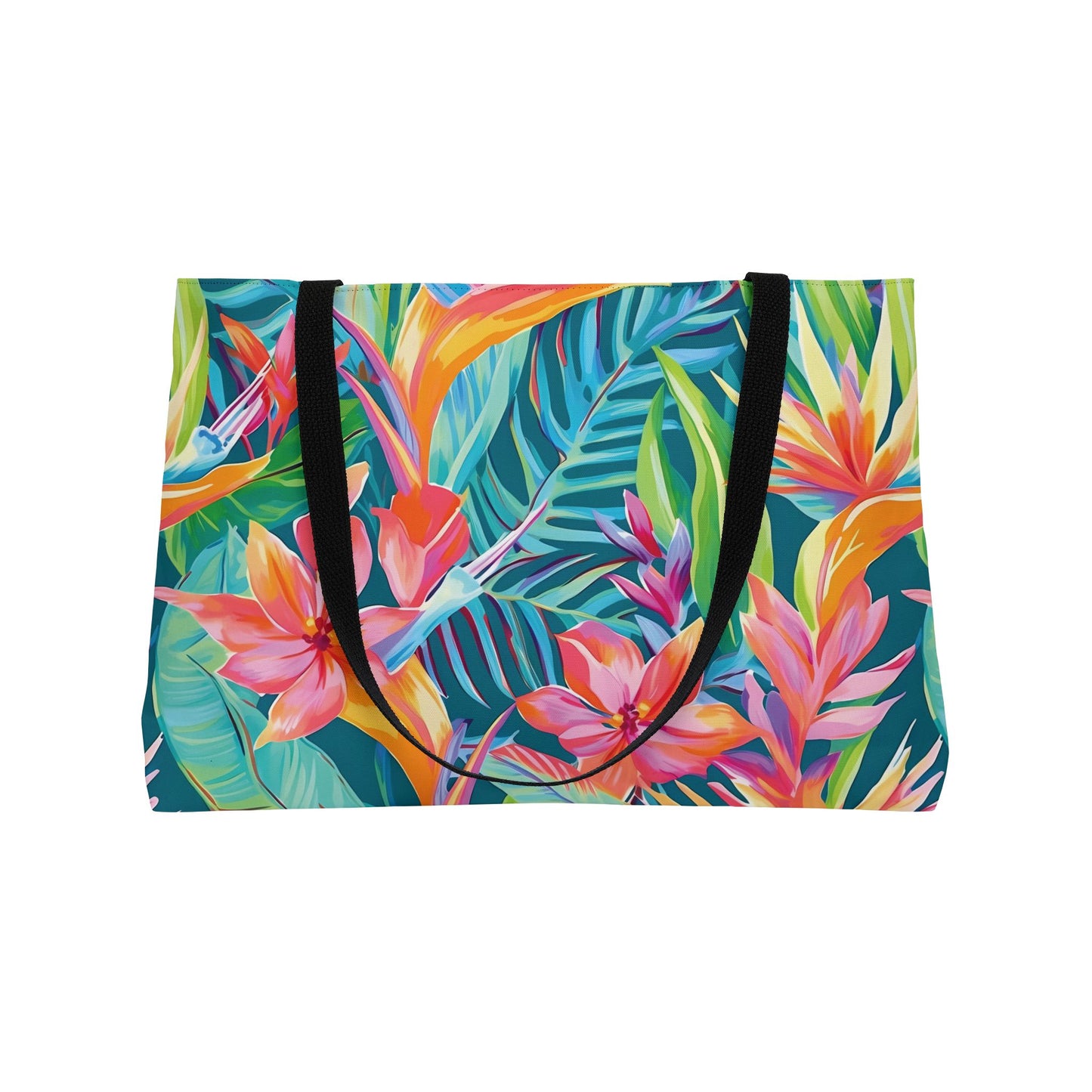 Tropical Floral Weekender Tote Bag - Travel Bag, Beach Nag, Grocery Tote, Summer Handbag, Gift for Her