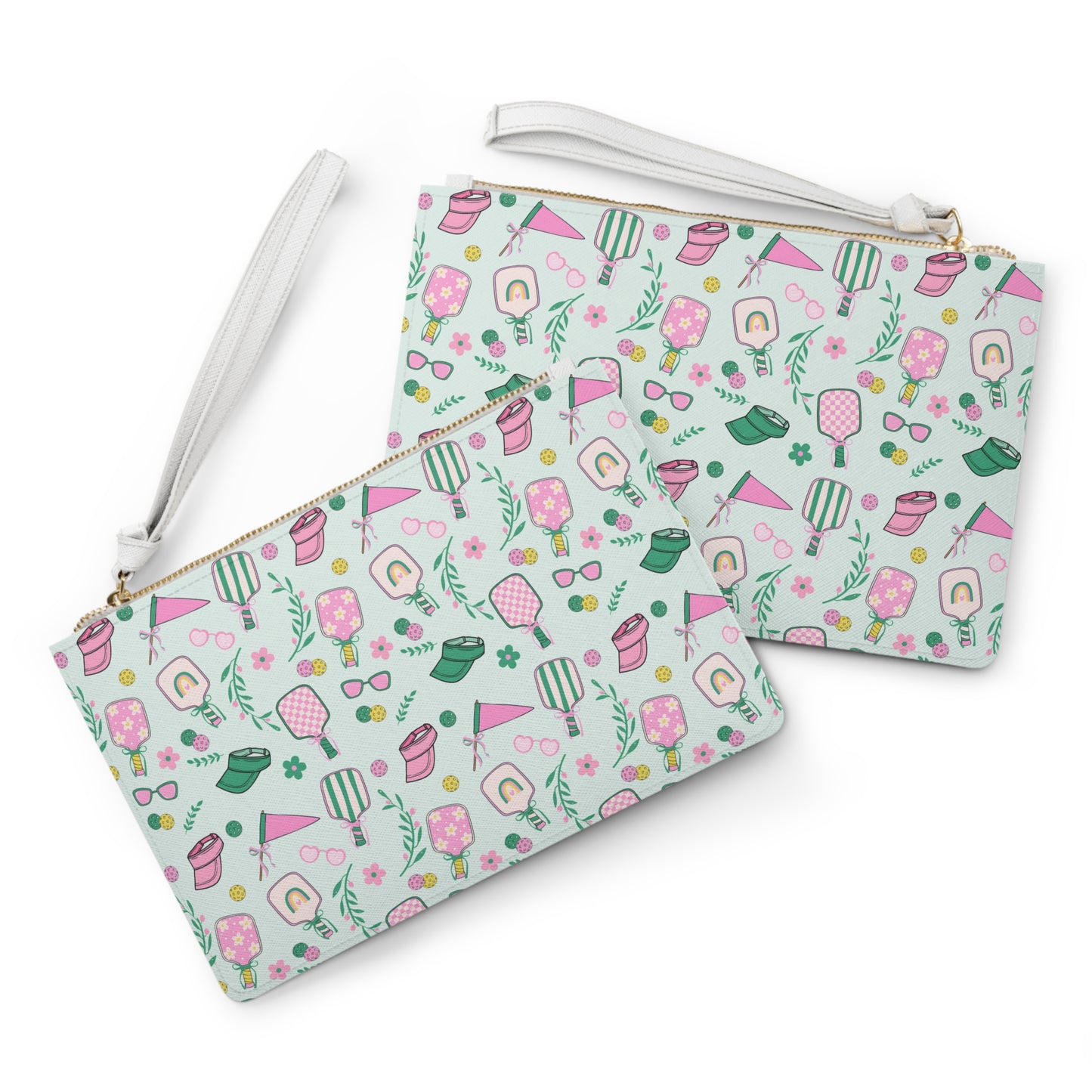 Pickleball Pattern Clutch Bag — Cute Pastel Dessert Wristlet