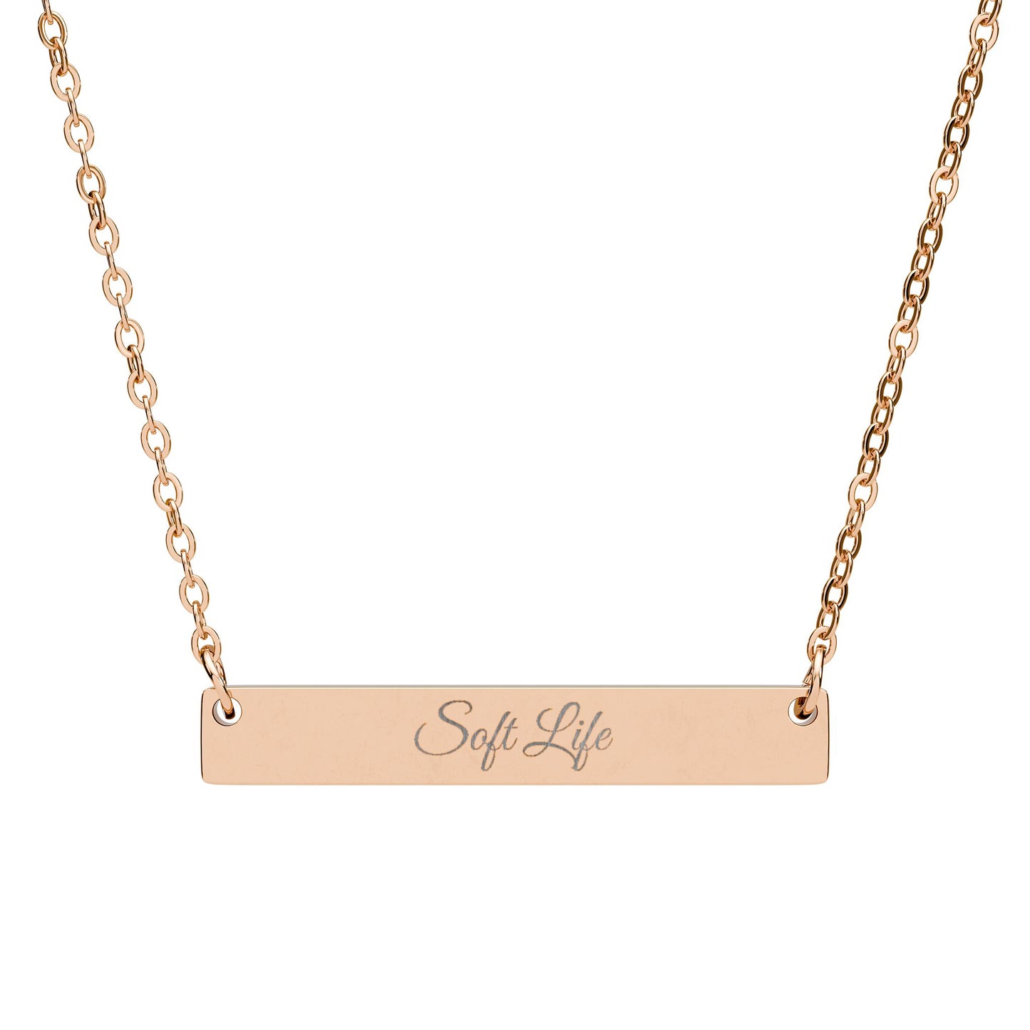 Soft Life Feminine Woman Horizontal Bar Necklace – Pendant