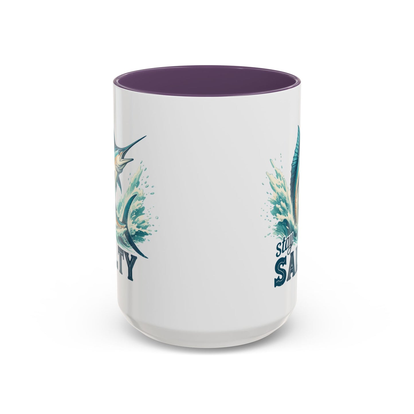 Stay Salty Swordfish Ceramic Coffee Mug 15oz, Fishing, Fisherman Mug Cup