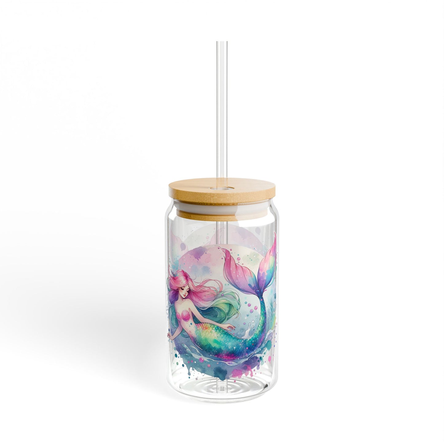 Eco-Friendly Summer Drinkware, Mermaid Sipper Glass, 16oz | Mermaid Fantasy Design, Party Accessory, Gift for Mermaid Lovers