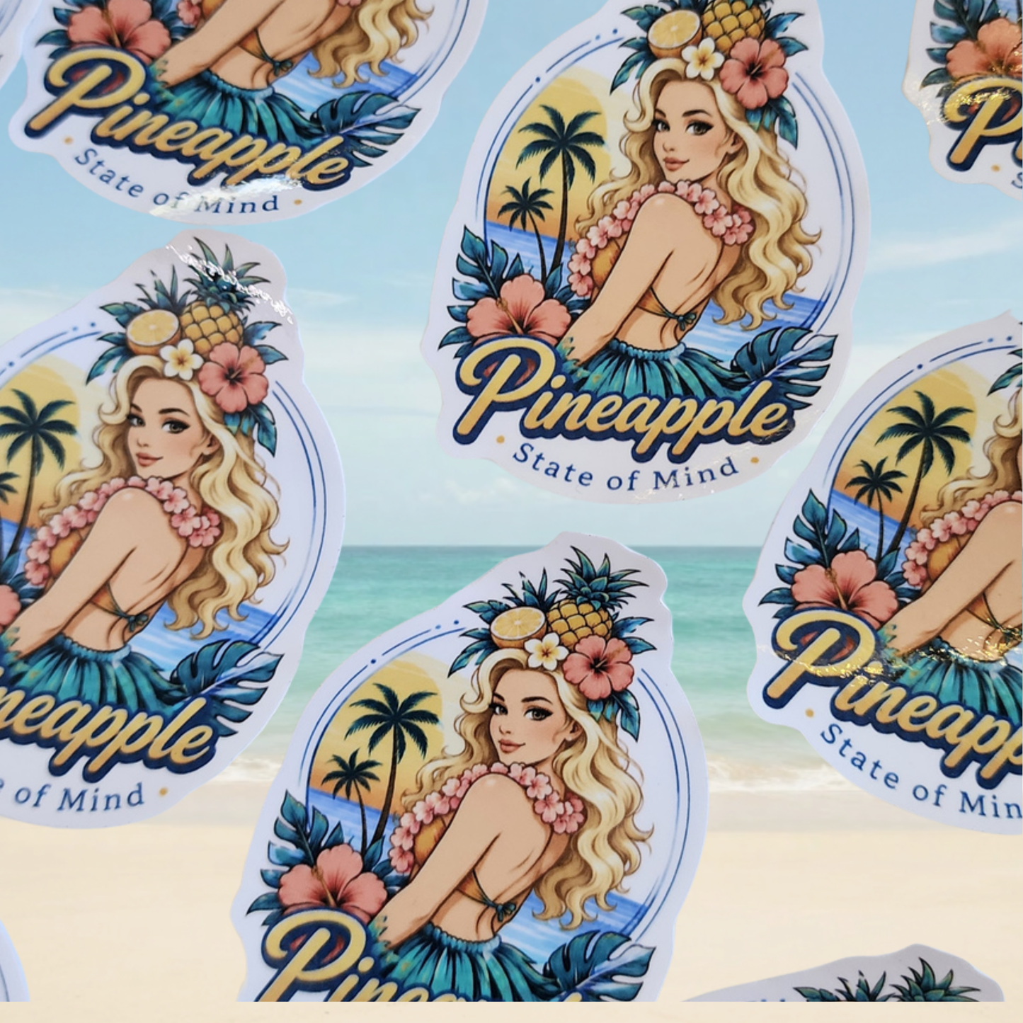 Pineapple State of Mind Vinyl Sticker