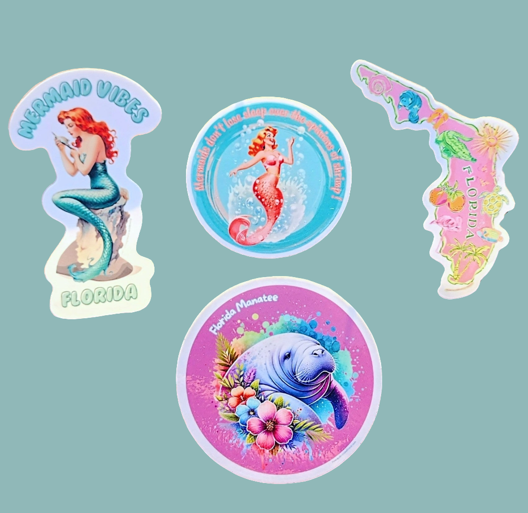 Florida Manatee Vinyl Sticker