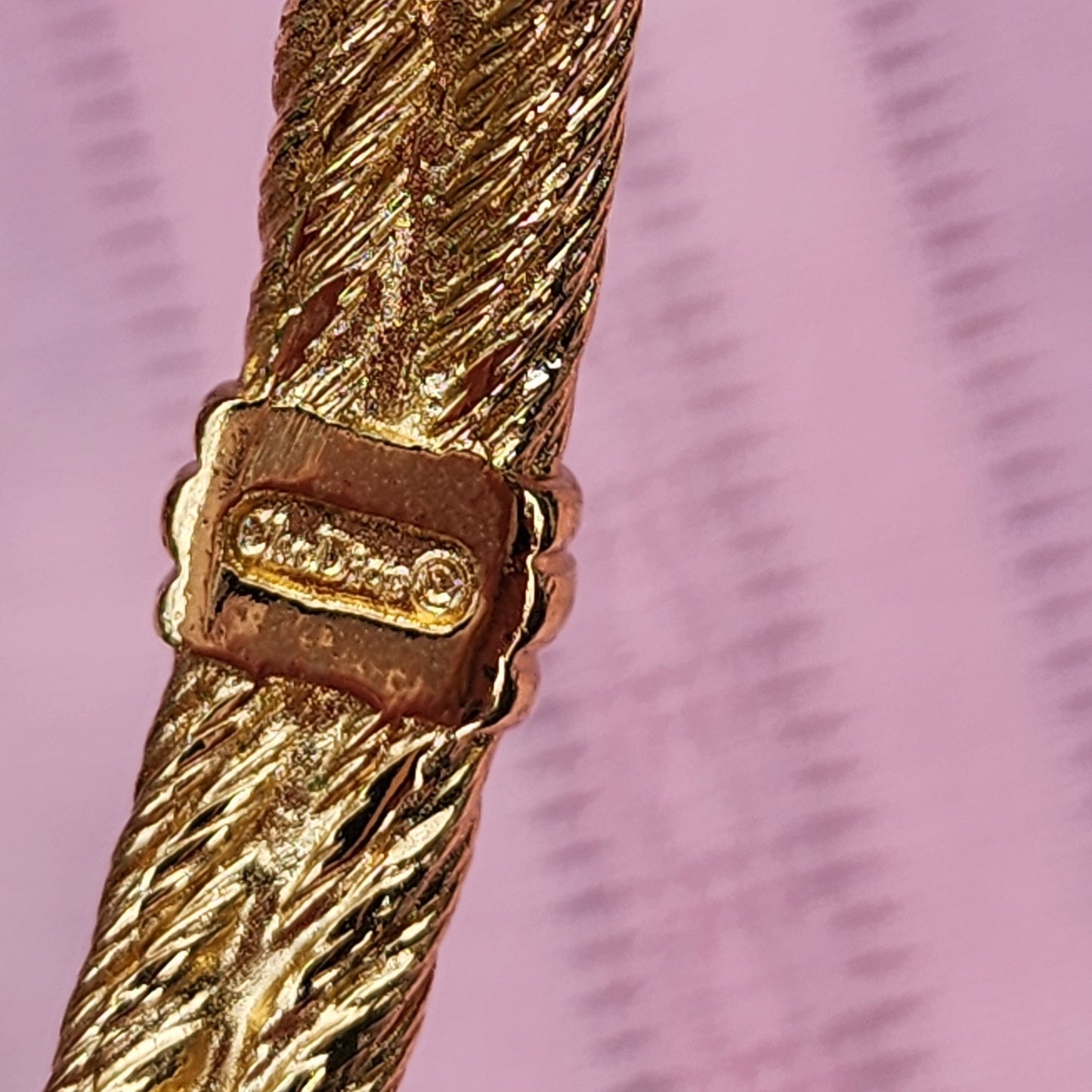 Christian Dior Double Twisted Cable Rope Bangle Bracelet Vintage 1970s