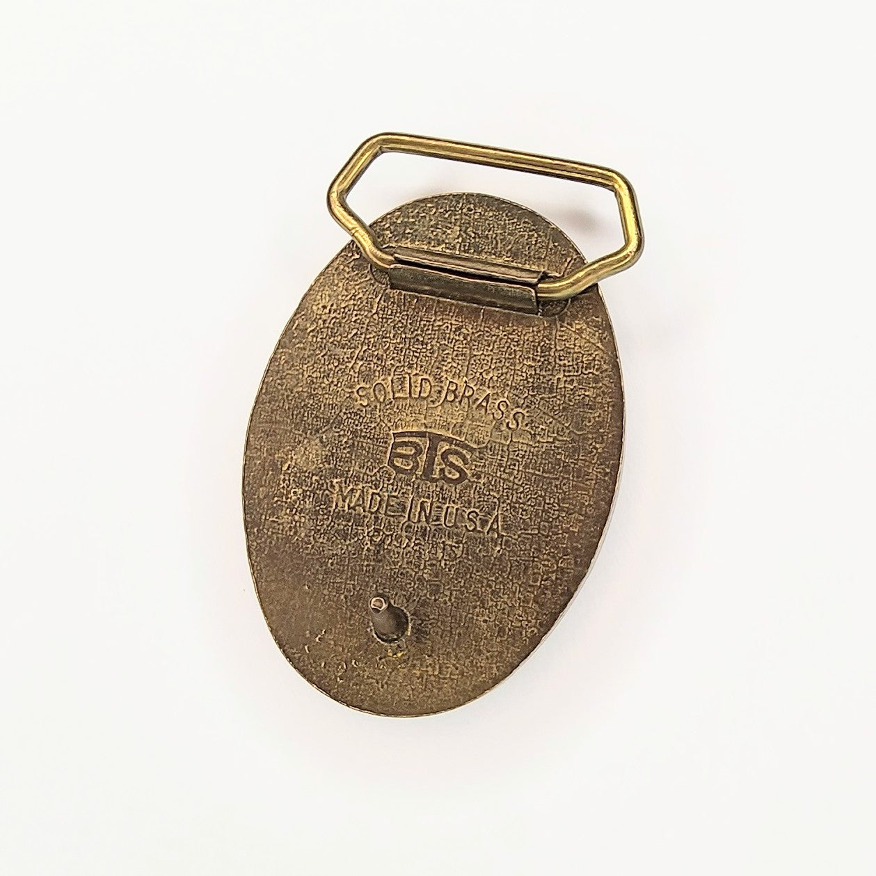 Vintage Humpback Whale Scrimshaw Style Nautical Brass Belt Buckle