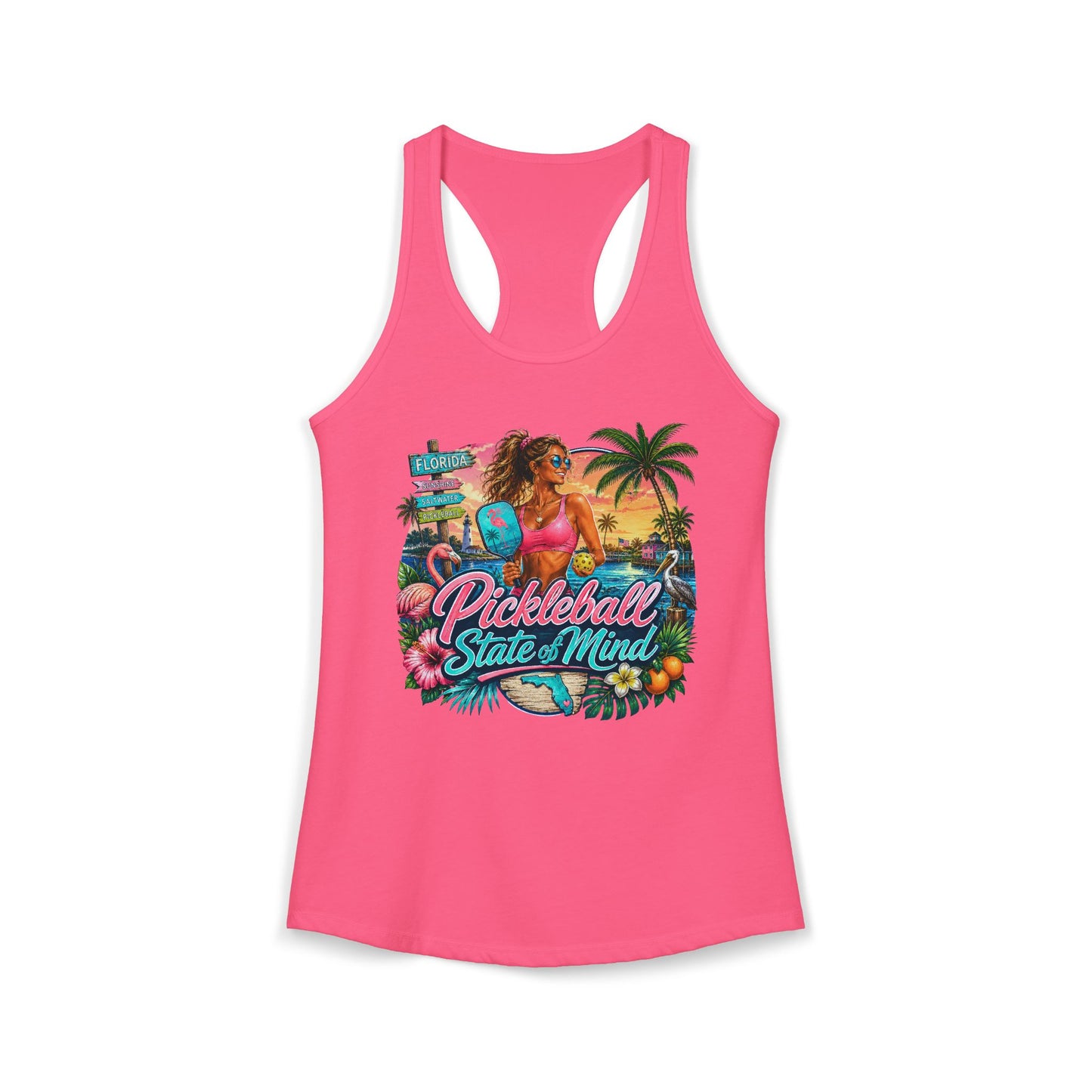 Pickleball State of Mind Florida Women's Racerback Tank Top