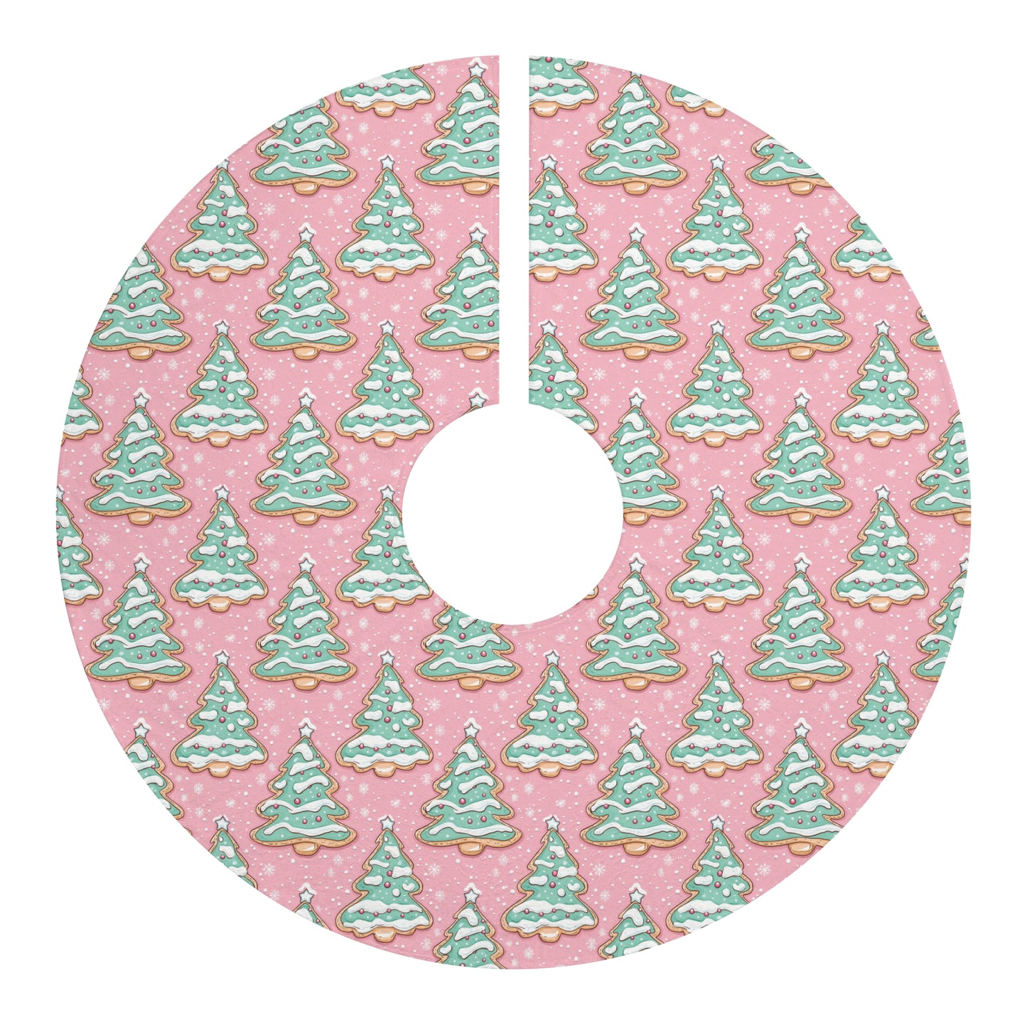 Christmas Tree Skirt - Pink Iced Cookie Tree Pattern