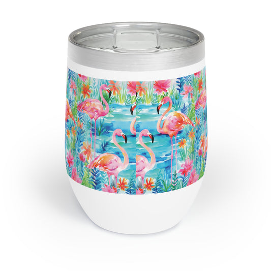 Fun Summer Drinkware, with Tropical Flamingo Design, Perfect for Beach Days, Personalized Gift, Wine Lover's Essential, Floral [...]