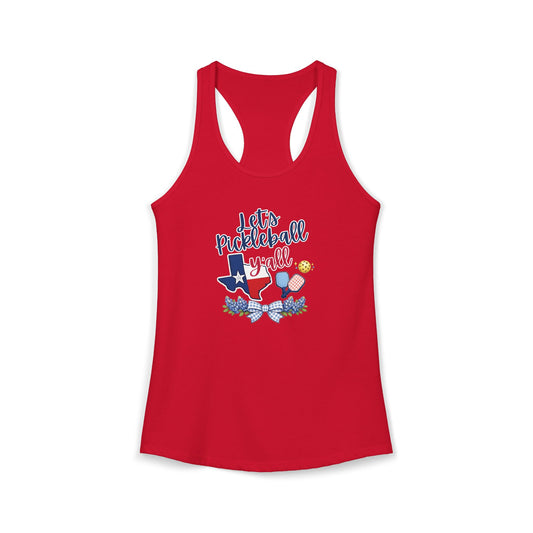Let’s Pickleball Y’all Texas Women's Racerback Tank Top