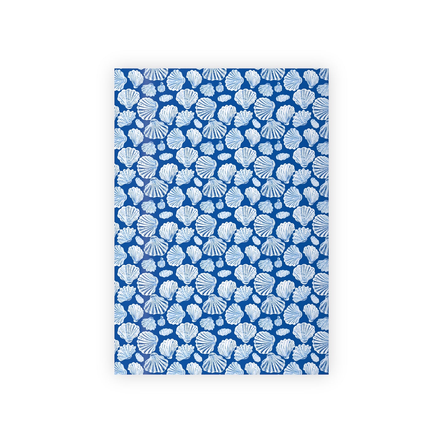 Seashell Pattern Gift Wrap Roll — Blue Coastal Wrapping Paper