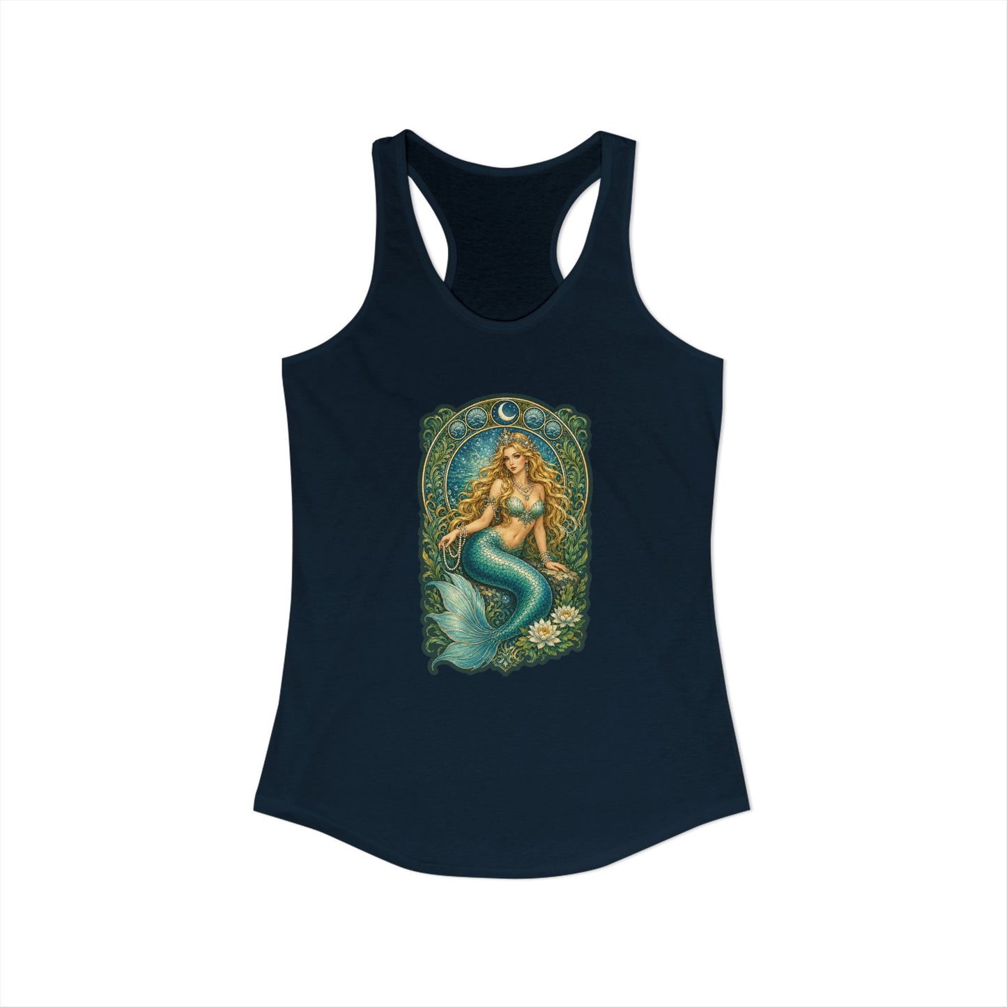 Mermaid Art Nouveau Style Women's Racerback Tank Top