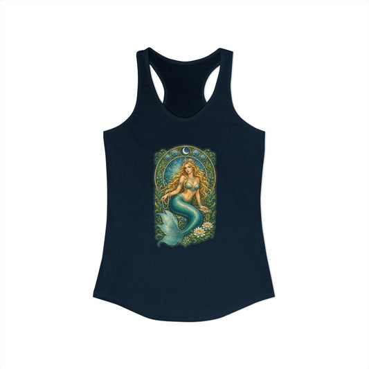 Mermaid Art Nouveau Style Women's Racerback Tank Top