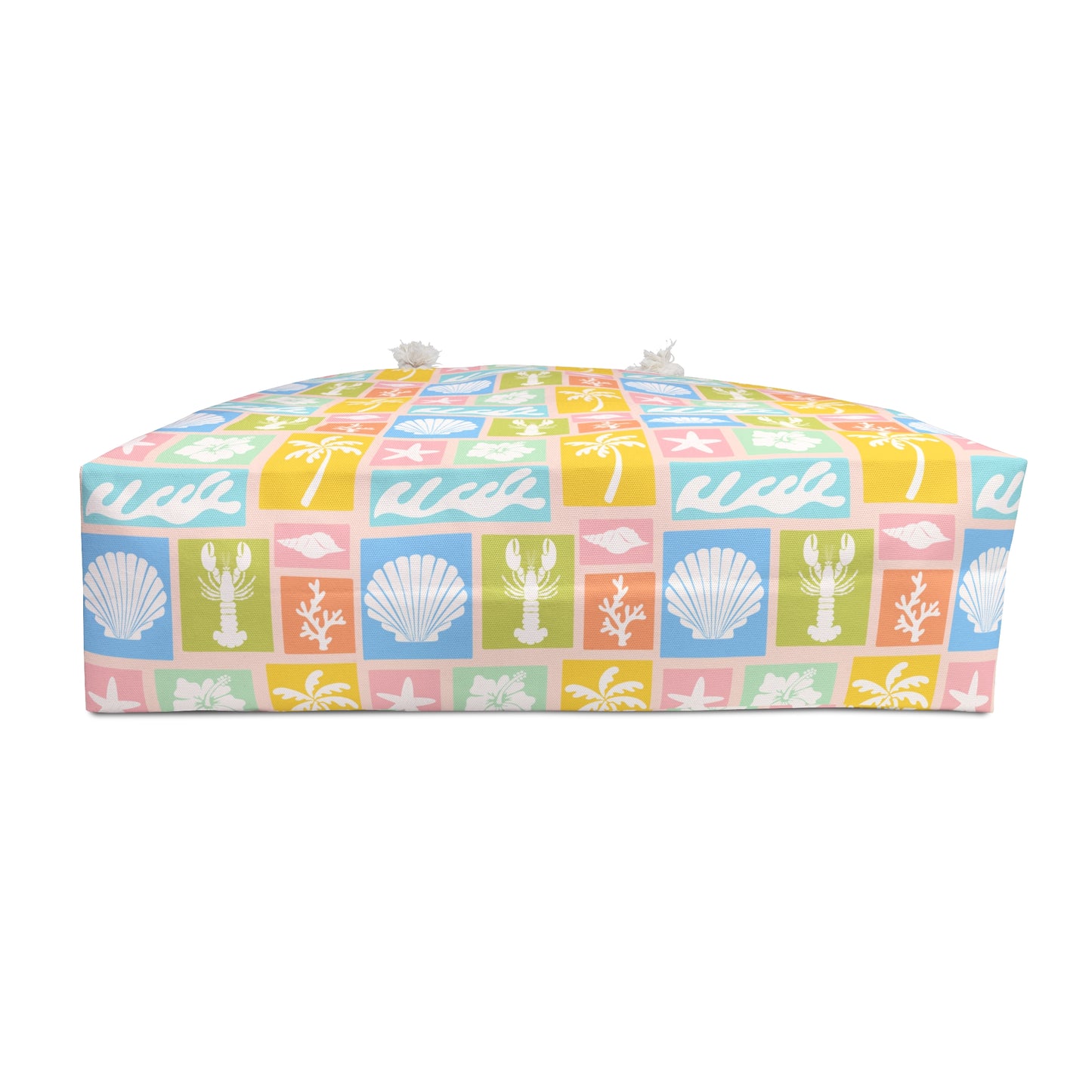 Seaside Coastal Surf Weekender Bag – Shells, Palm Trees & Starfish Travel Tote