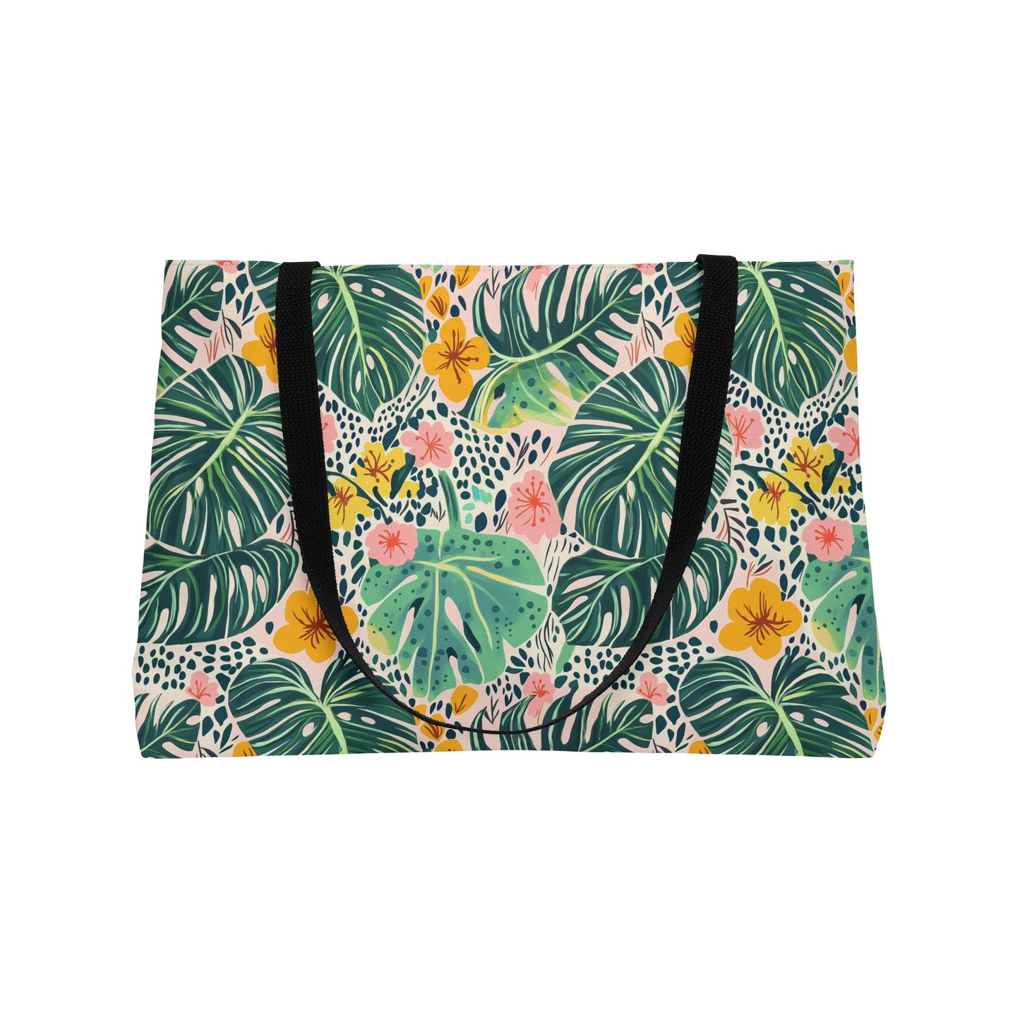 Tropical Leaf Weekender Tote — Floral Monstera Travel Bag