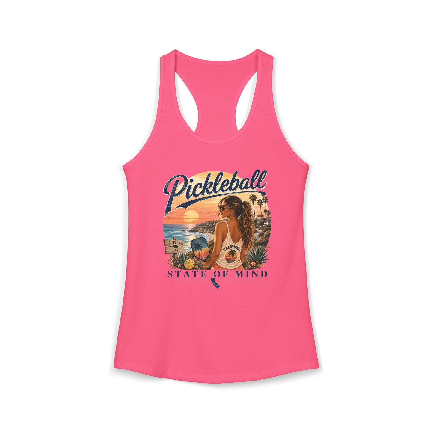 California State Pickleball State of Mind Women's Racerback Tank Top