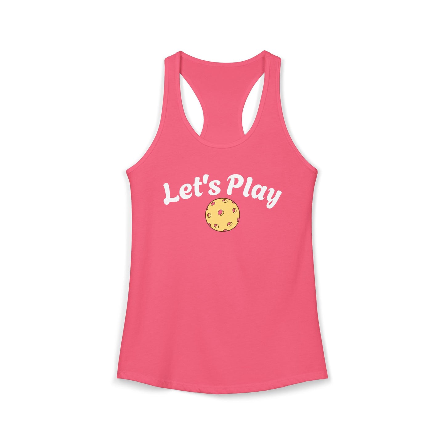 Women's Pickleball Graphic Racerback Tank Lets Play Cotton Blend Top