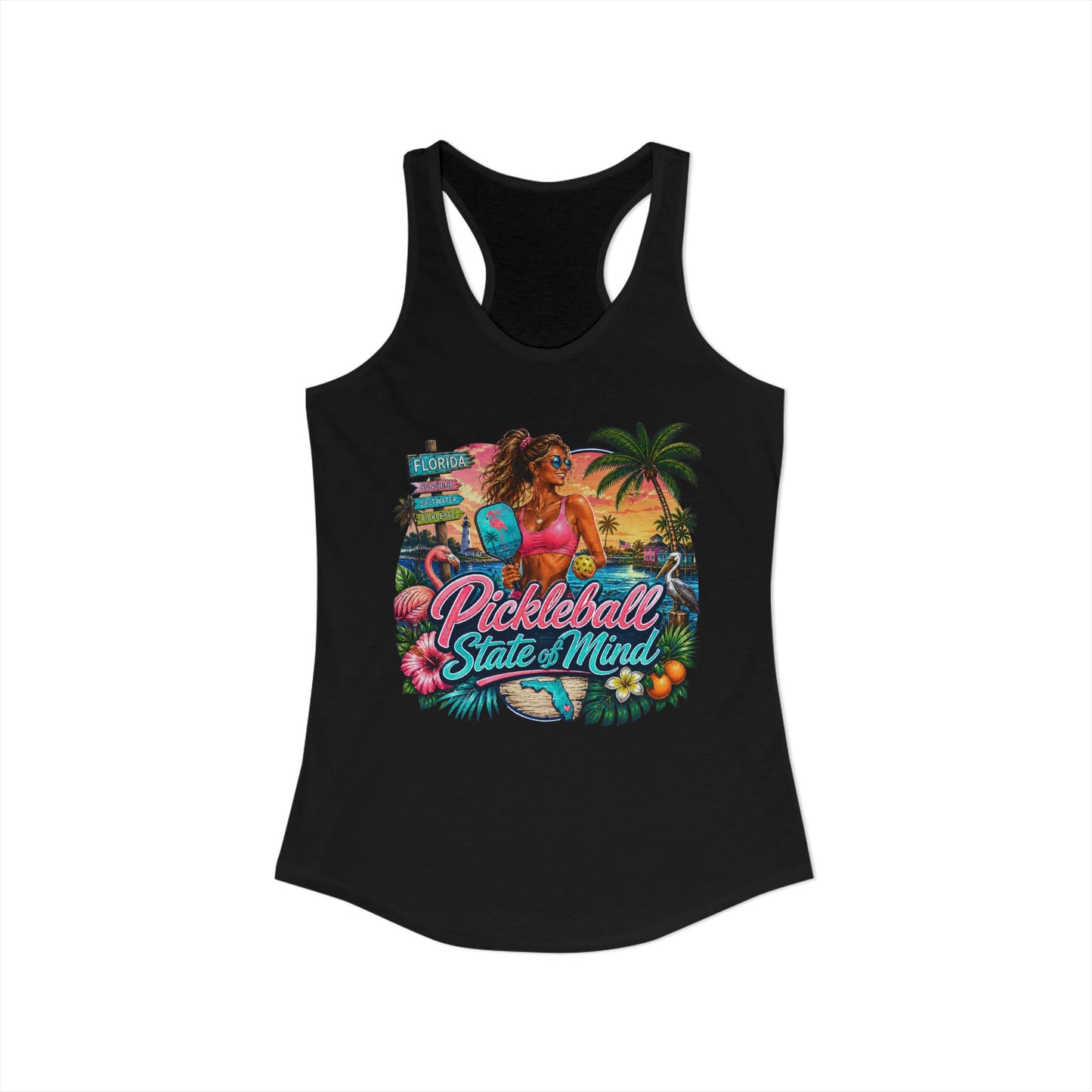 Pickleball State of Mind Florida Women's Racerback Tank Top