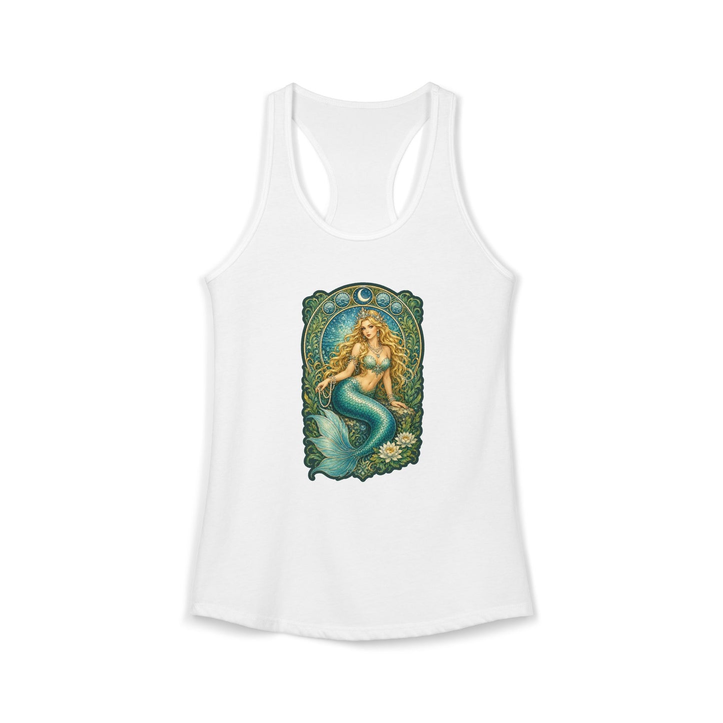 Mermaid Art Nouveau Style Women's Racerback Tank Top