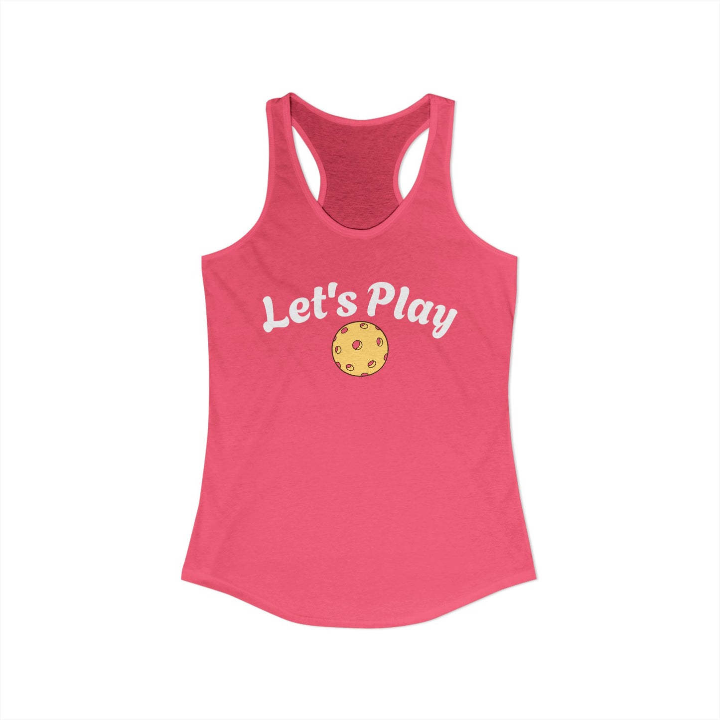 Women's Pickleball Graphic Racerback Tank Lets Play Cotton Blend Top