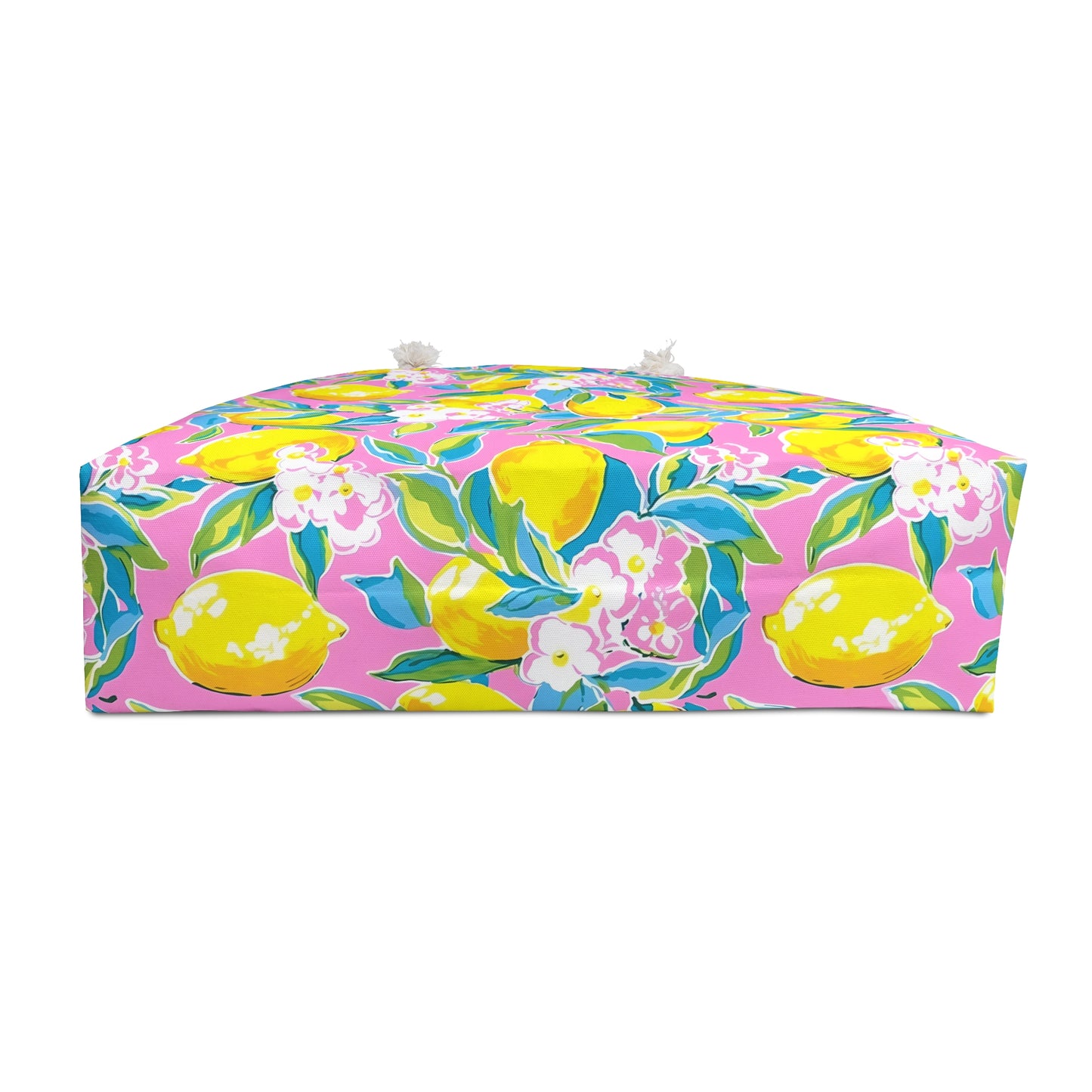 Lemon Blossom Weekender Bag — Bright Pink Citrus Travel Tote