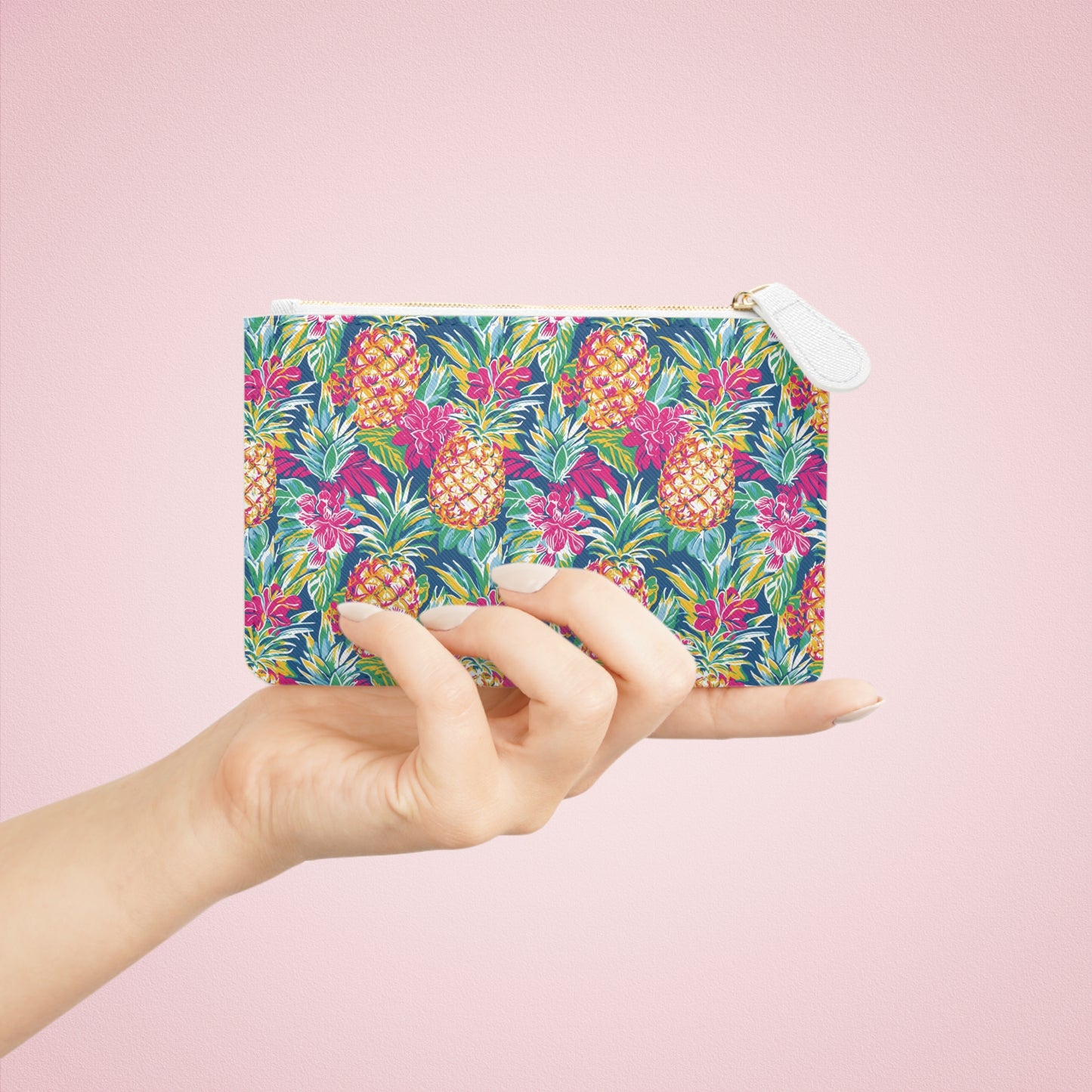 Tropical Pineapple Mini Clutch Bag – Vibrant Floral Beach Wristlet