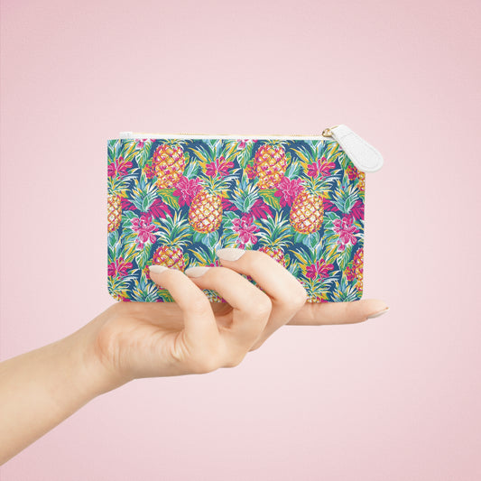Tropical Pineapple Mini Clutch Bag – Vibrant Floral Beach Wristlet
