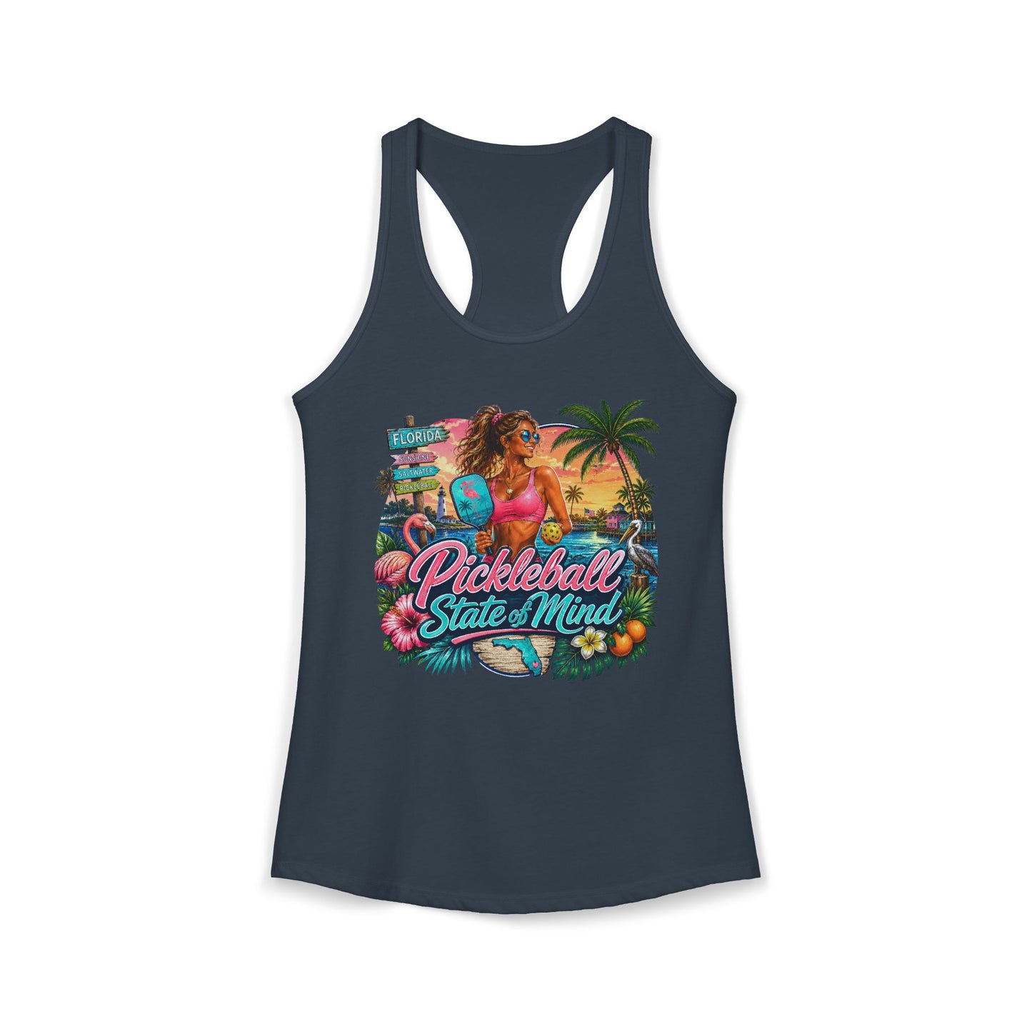 Pickleball State of Mind Florida Women's Racerback Tank Top