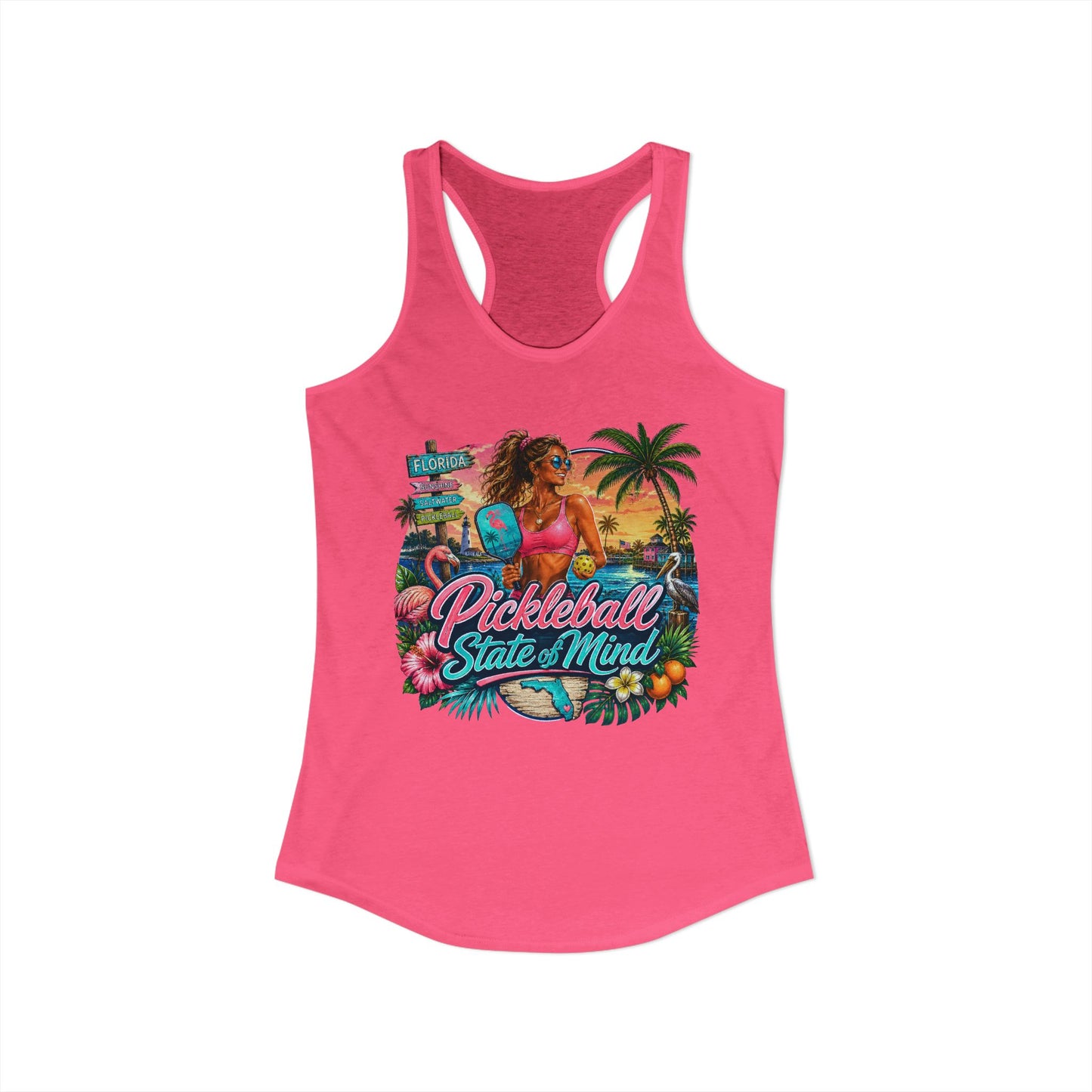 Pickleball State of Mind Florida Women's Racerback Tank Top