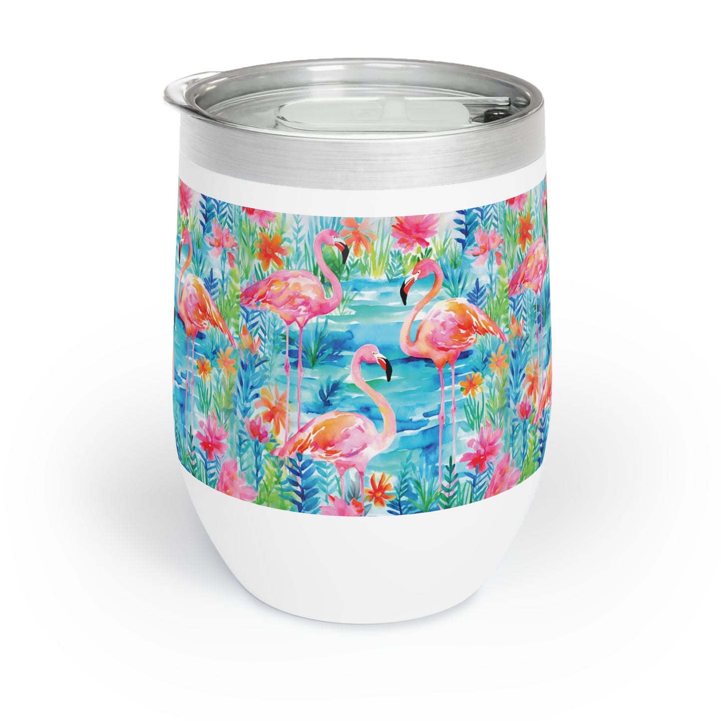 Fun Summer Drinkware, with Tropical Flamingo Design, Perfect for Beach Days, Personalized Gift, Wine Lover's Essential, Floral [...]