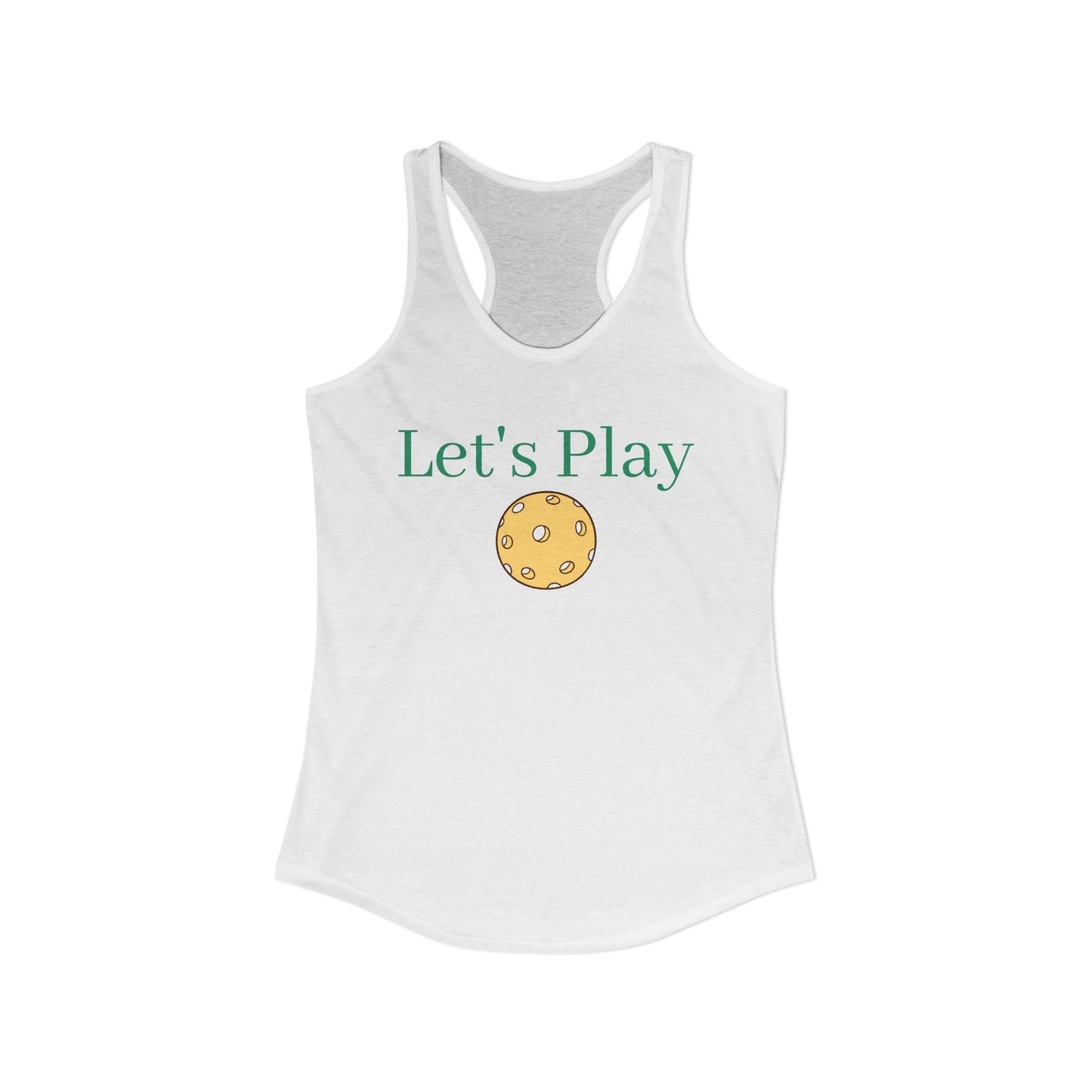 Women's Pickleball Graphic Racerback Tank Lets Play Cotton Blend Top