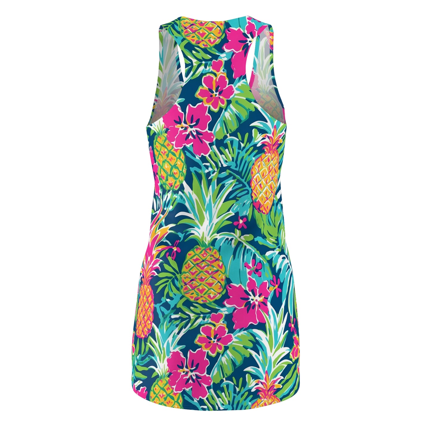 Women’s Tropical Floral Pineapple Racerback Summer Dress
