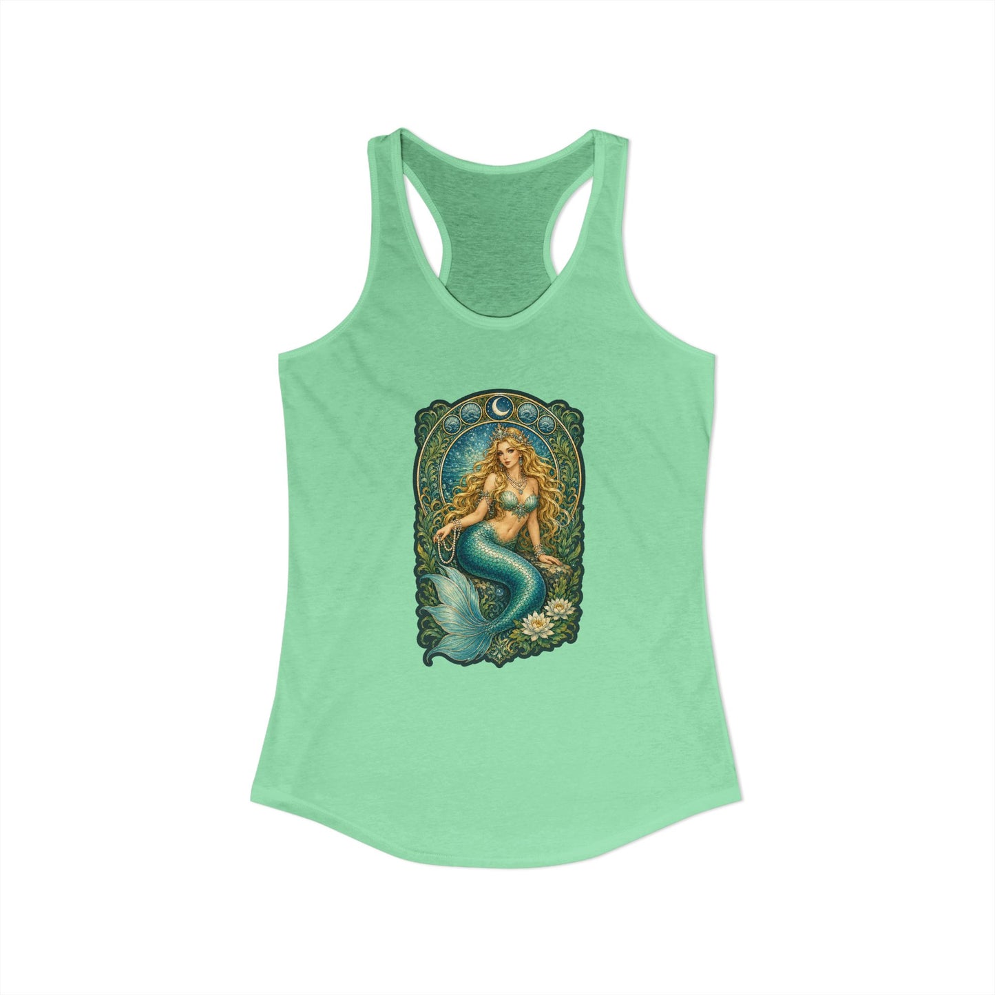 Mermaid Art Nouveau Style Women's Racerback Tank Top