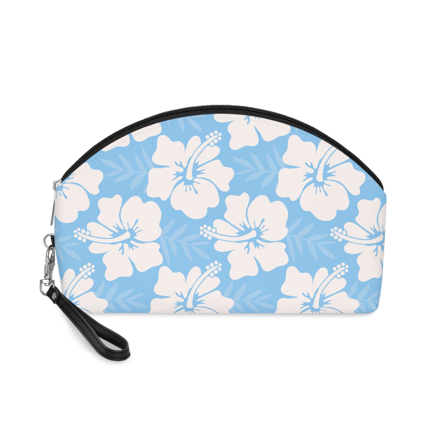 Tropical Hibiscus Flower Makeup Bag — Pastel Beach Cosmetic Pouch
