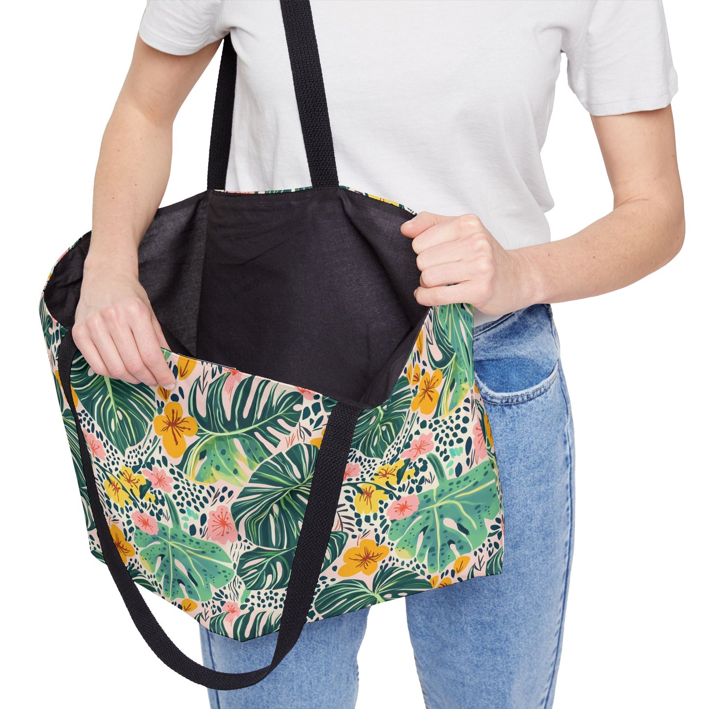 Tropical Leaf Weekender Tote — Floral Monstera Travel Bag