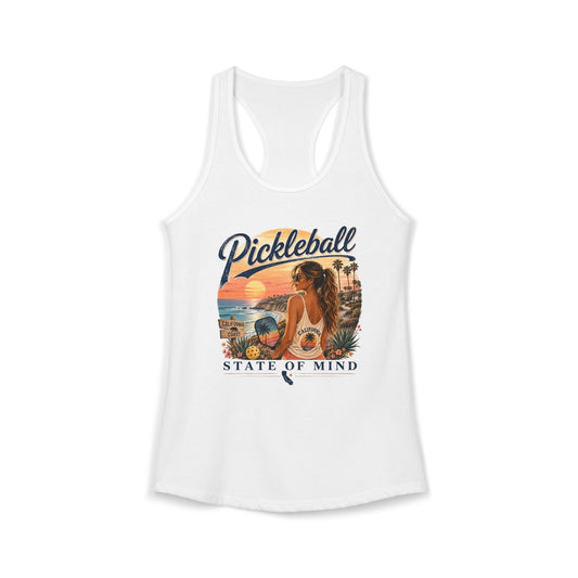 California State Pickleball State of Mind Women's Racerback Tank Top