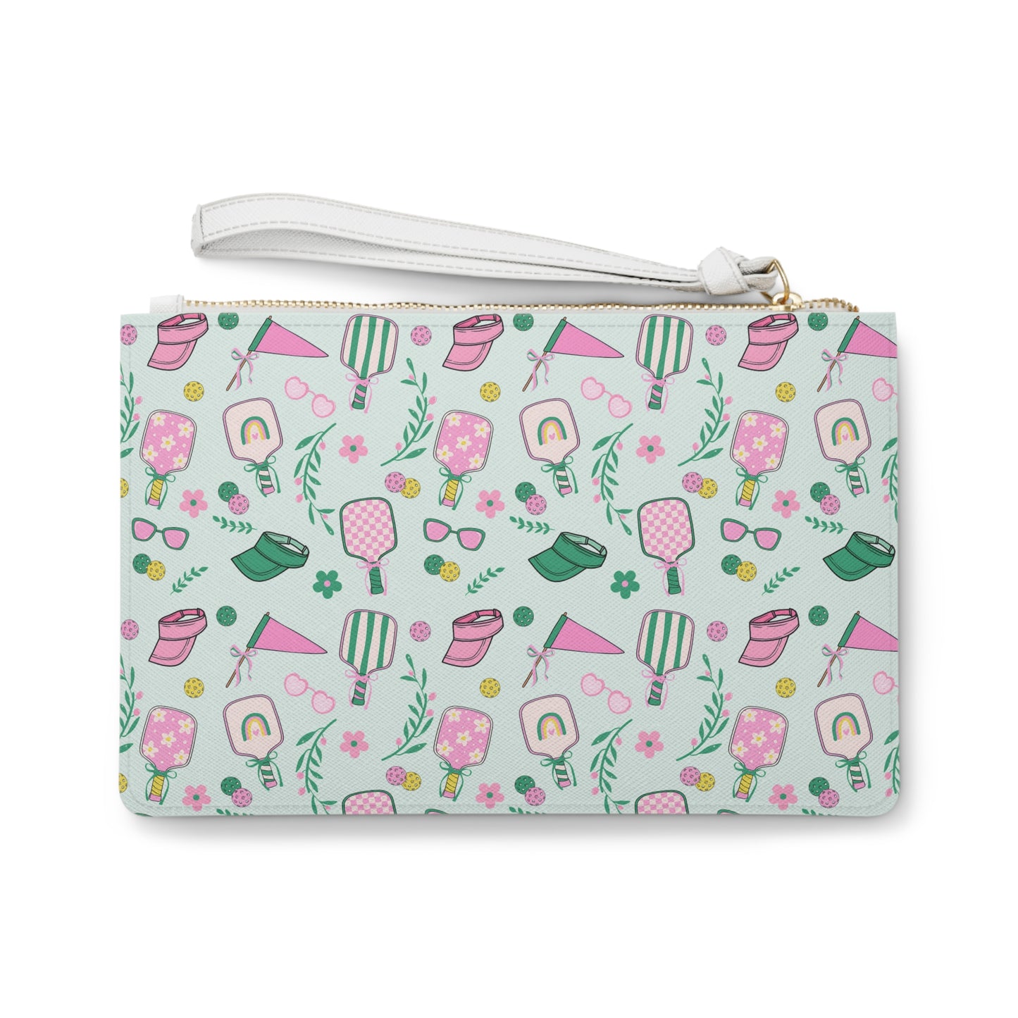 Pickleball Pattern Clutch Bag — Cute Pastel Dessert Wristlet