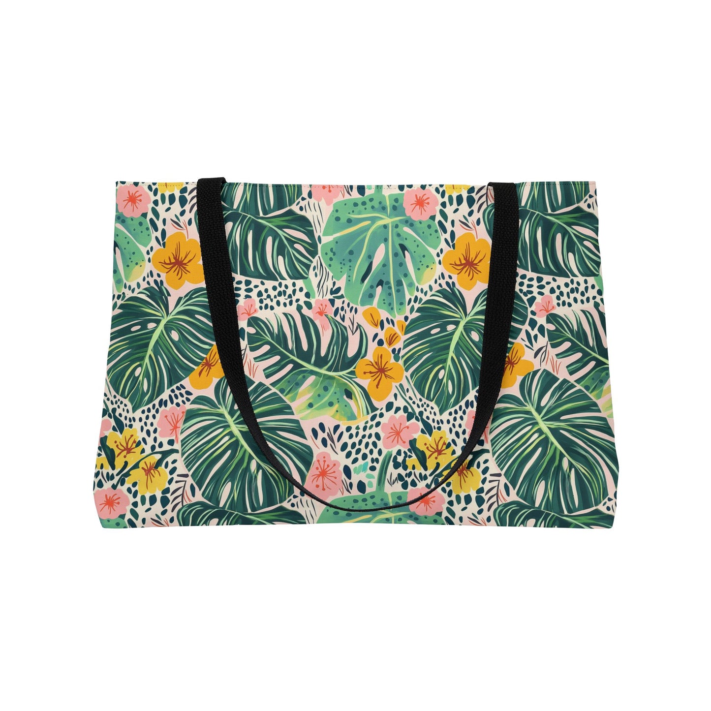 Tropical Leaf Weekender Tote — Floral Monstera Travel Bag
